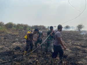 Tim Gabungan Lakukan Pendinginan Karhutla di Desa Rantau Panjang, Muaro Jambi