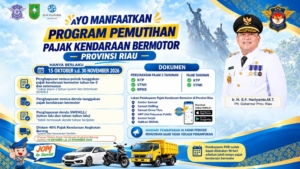 Bulletin Info ; Riau Berlakukan Pemutihan Pajak Kendaraan Mulai 15 Oktober 2026, Tunggakan dan Denda Dihapus