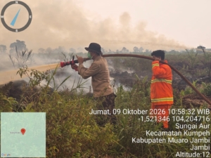 Tim Gabungan Padamkan Karhutla di Tahura Sungai Aur dan Lahan Desa Sumber Jaya Muaro Jambi