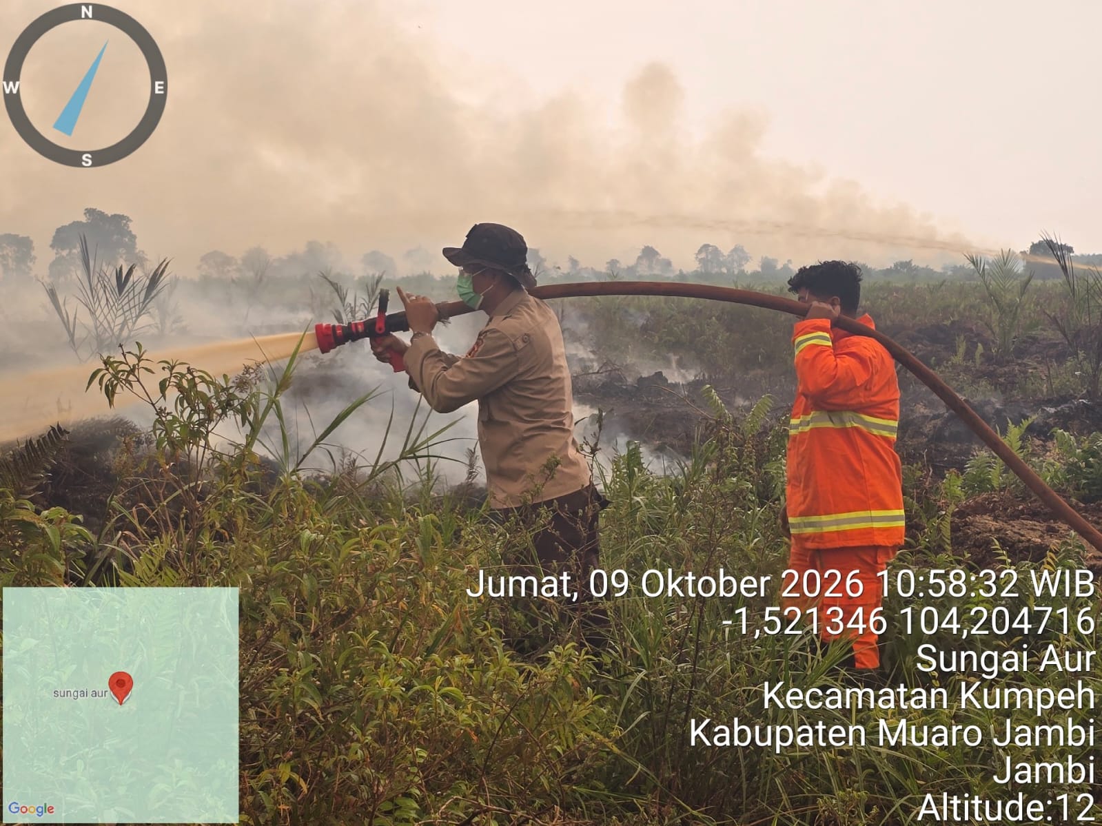 Tim Gabungan Padamkan Karhutla di Tahura Sungai Aur dan Lahan Desa Sumber Jaya Muaro Jambi